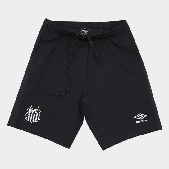 Bermuda Santos 2019 Viagem Umbro Masculina - Preto