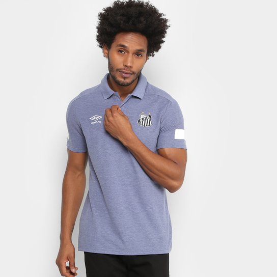 Camisa Polo Santos 2018 Viagem Umbro Masculina - Marinho