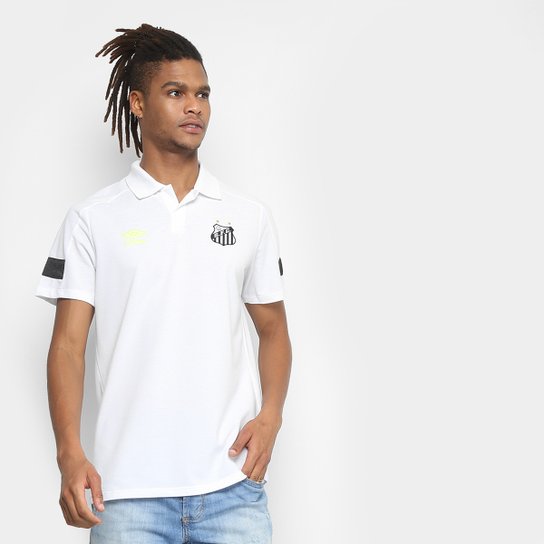 Camisa Polo Santos 2018 Viagem Umbro Masculina - Branco