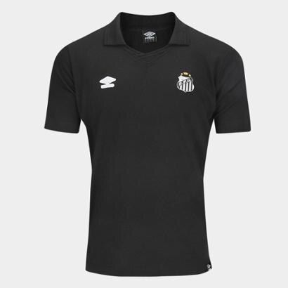 Camisa Polo Santos 25/26 Viagem Umbro Masculina - Preto