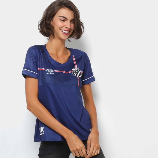 Camisa Santos 2018 s/n° The Kingdom Torcedor Umbro Feminina - Marinho+Branco