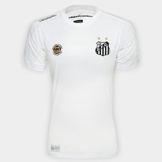 Camisa Santos I 17/18 s/nº Torcedor Kappa Masculina - Branco