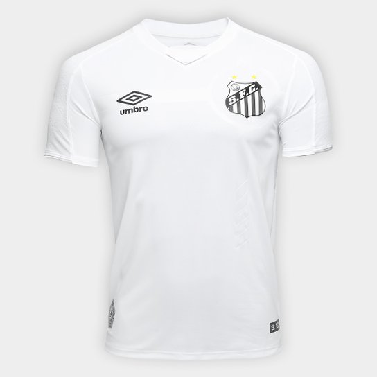 Camisa Santos I 19/20 s/nº Jogador Umbro Masculina - Branco+prata