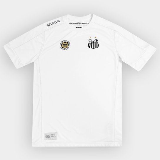 Camisa Santos Infantil I 17/18 s/nº Torcedor Kappa - Branco