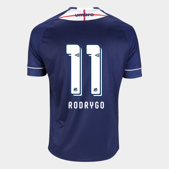 Camisa Santos The Kingdom 2018 n° 11 Rodrygo - Torcedor Umbro Masculina - Marinho+Branco