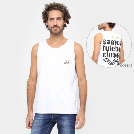 Camiseta Regata Santos Futebol Clube Masculina - Branco