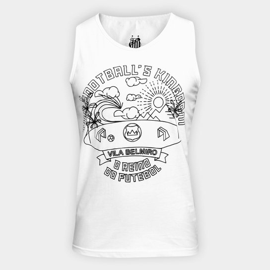 Camiseta Regata Santos Vila Belmiro Estampada I Masculina - Branco