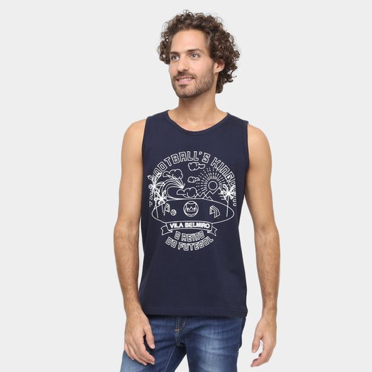 Camiseta Regata Santos Vila Belmiro Estampada II Masculina - Marinho