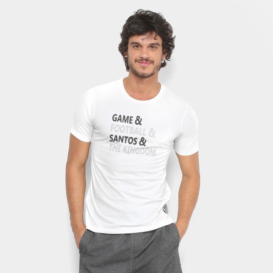 Camiseta Santos Lettering Torcedor Umbro Masculina - Branco