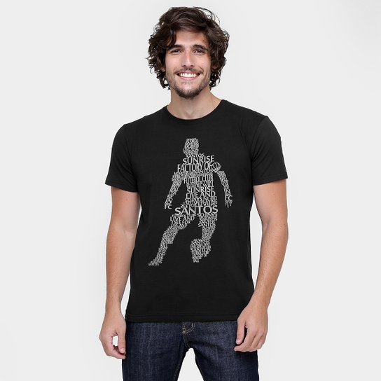 Camiseta Santos O Jogador Masculina - Preto