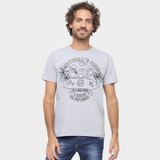 Camiseta Santos Vila Belmiro Estampada Masculina - Cinza