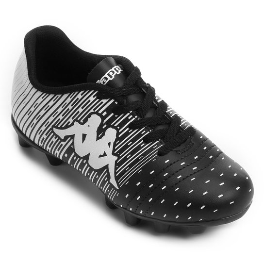 Chuteira Campo Infantil Kappa Adige - Preto+Branco