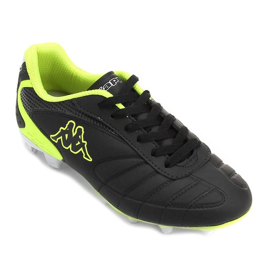 Chuteira Campo Kappa Lecce - Preto+Verde Limão