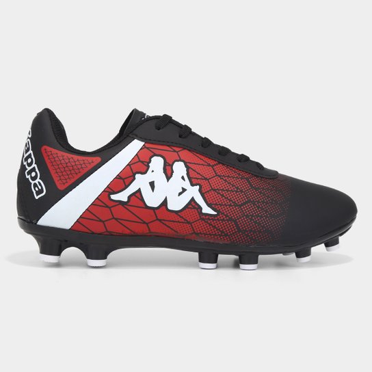 Chuteira Campo Kappa Torpedo Masculina - Preto+Vermelho