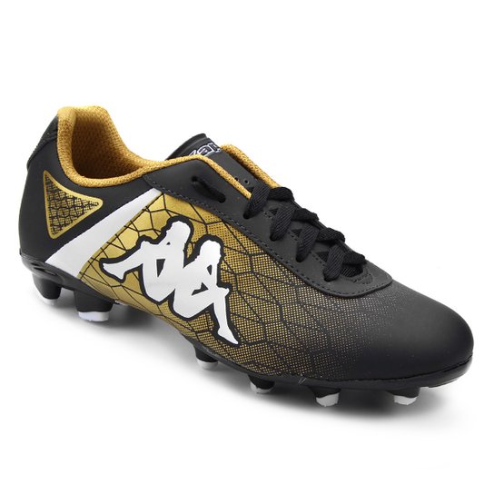 Chuteira Campo Kappa Torpedo Masculina - Preto+Dourado
