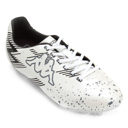 Chuteira Campo Kappa Volturno - Branco+Preto