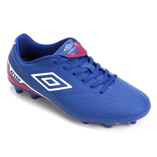 Chuteira Campo Umbro Attak 2 - Azul+Vermelho