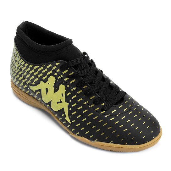 Chuteira Futsal Kappa Matera - Preto+Dourado
