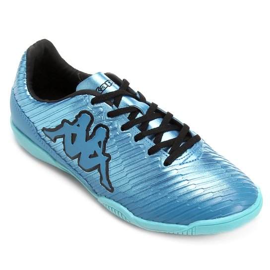 Chuteira Futsal Kappa Tibre - Azul Turquesa+Azul Claro