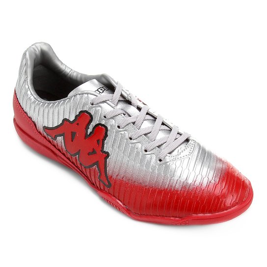 Chuteira Futsal Kappa Tibre - Cinza+Vermelho