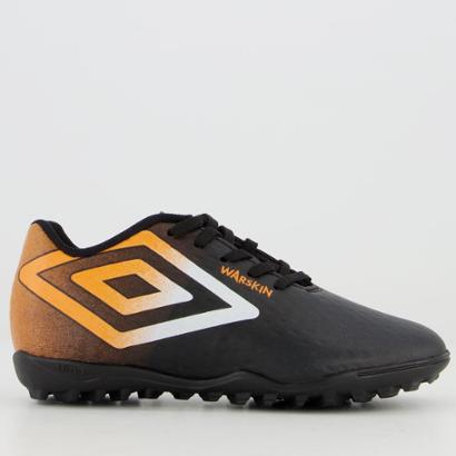 Chuteira Society Juvenil Umbro Warskin Unissex - Preto+Branco