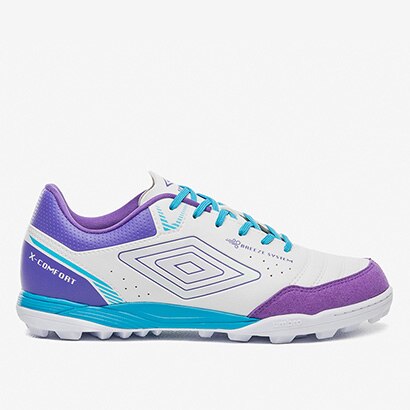 Chuteira Society Umbro X-Comfort Unissex - Branco+Azul