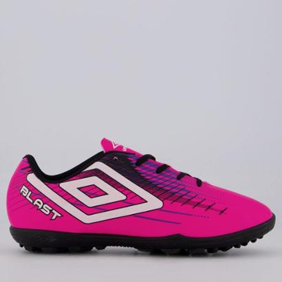 Chuteira Umbro Blast Society Rosa e Preta - Rosa