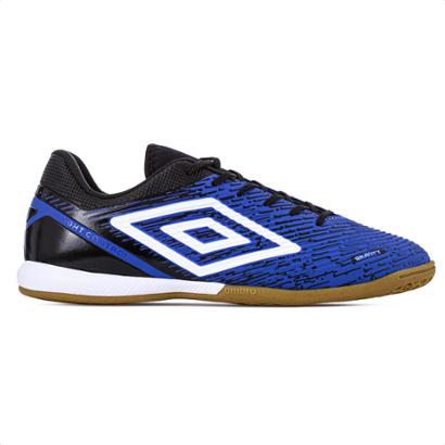 Chuteira Umbro Futsal Gravity Royal Preto e Branco - Masculino - Azul