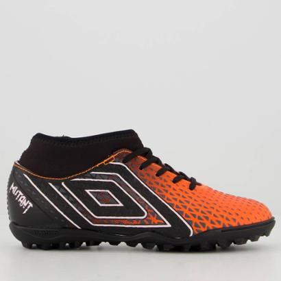 Chuteira Umbro Mutant Society Juvenil Preto e Laranja - Preto
