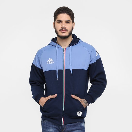 Jaqueta Kappa Moletom Ab Authentic Alliata 17 Masculina - Marinho+Azul