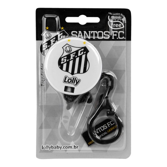 Prendedor de Chupeta Santos Lolly Baby - Preto+Branco