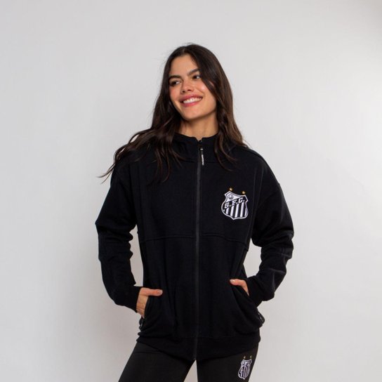 Agasalho Moletom Canguru Feminino Com Zíper Santos