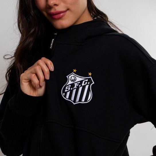 Agasalho Moletom Canguru Feminino Com Zíper Santos