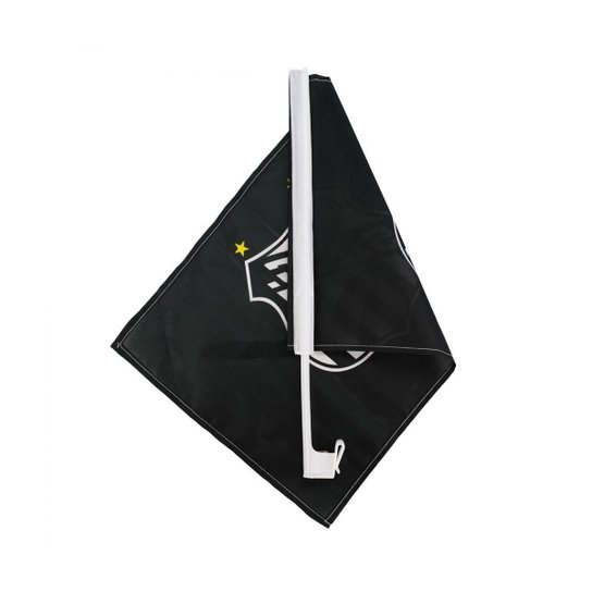Bandeira Haste Plástico Vidro Carro Santos