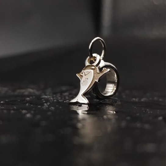 Berloque Prata 925 Santos FC Baleião Oficial Mascote Pingente Torcedor Compatível Pulseira Pandora