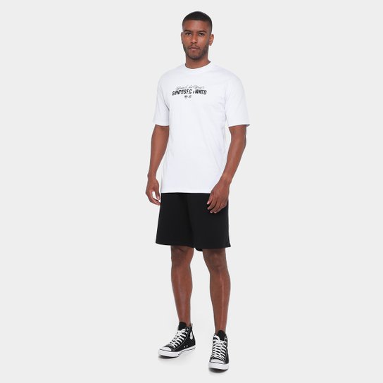 Bermuda de Moletom Santos Pela Bandeira que Ensina Masculina