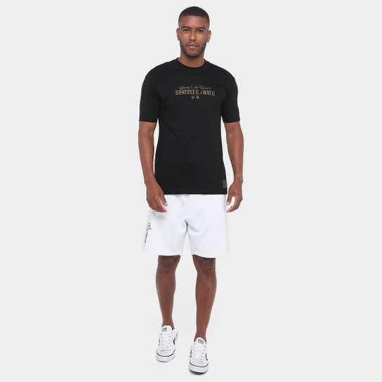 Bermuda de Moletom Santos Pela Bandeira que Ensina Masculina