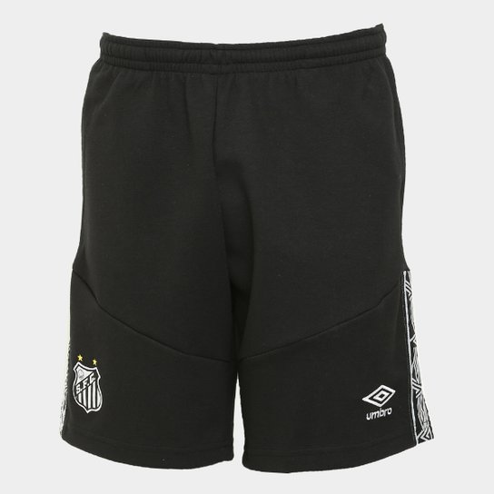 Bermuda Santos Viagem 20/21 Umbro Masculina - Preto