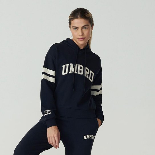 Blusa Moletom Umbro College Concept com Capuz Feminino