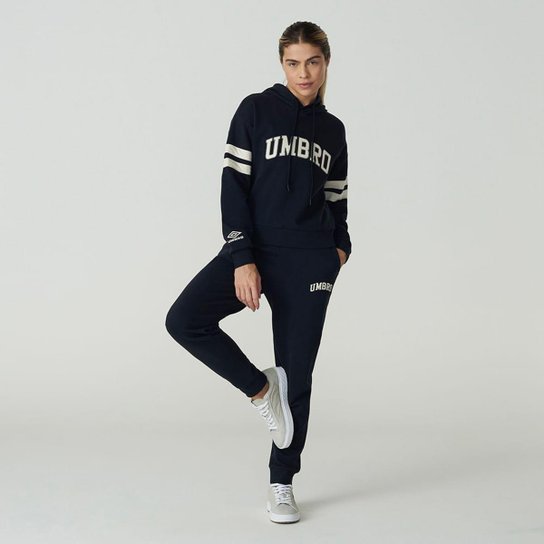 Blusa Moletom Umbro College Concept com Capuz Feminino