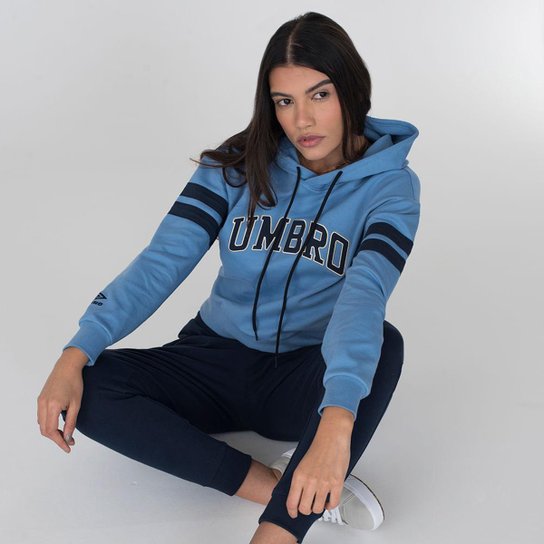 Blusa Moletom Umbro College Concept com Capuz Feminino