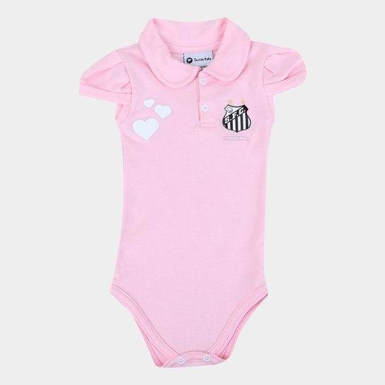 Body Santos Curto Polo Torcida Baby Menina