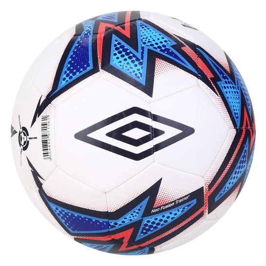 Bola de Futebol Campo Umbro Neo Fusion Trainer Bolt - Branco+Marinho