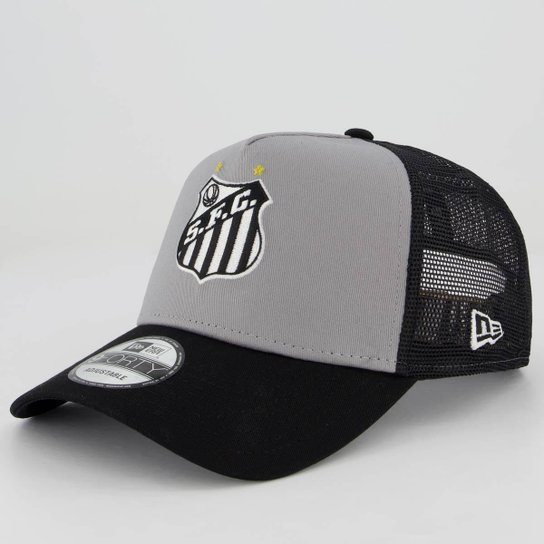 Boné New Era Santos Trucker 940 Cinza
