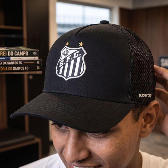 Boné Santos Supercap Trucker Bordado Frontal Masculino