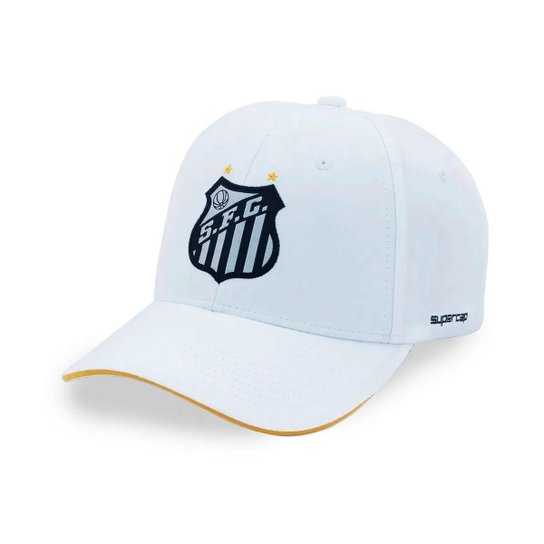 Boné Supercap Santos Escudo Frontal Central Licenciado Branco