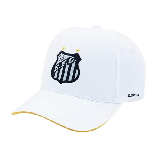 BONÉ SUPERCAP SANTOS ESCUDO PATCH BORDADO - BRANCO UN