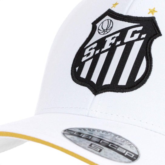 Boné Supercap Santos Patch Aplicado Aba Curva Branco - Único