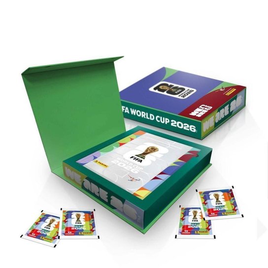 Box Premium Álbum de Figurinhas Capa Dura Copa do Mundo FIFA2026 EUA 50 Pacotes Figurinhas Panini