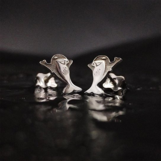 Brinco Prata 925 Santos FC Baleião Oficial Mascote Torcedor Estilo Time Futebol Presente Unissex